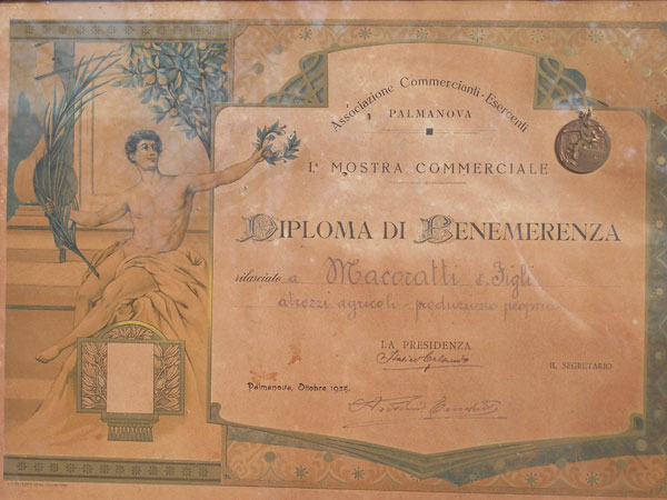 diploma di benemerenza 1925